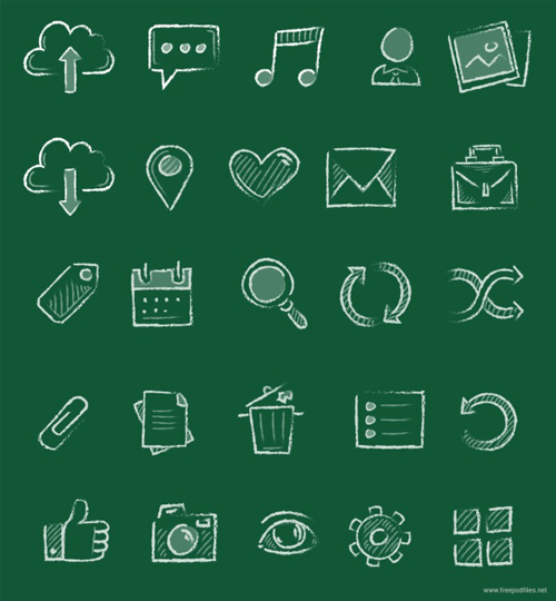 500x540 Chalk Drawn Icons Free Download