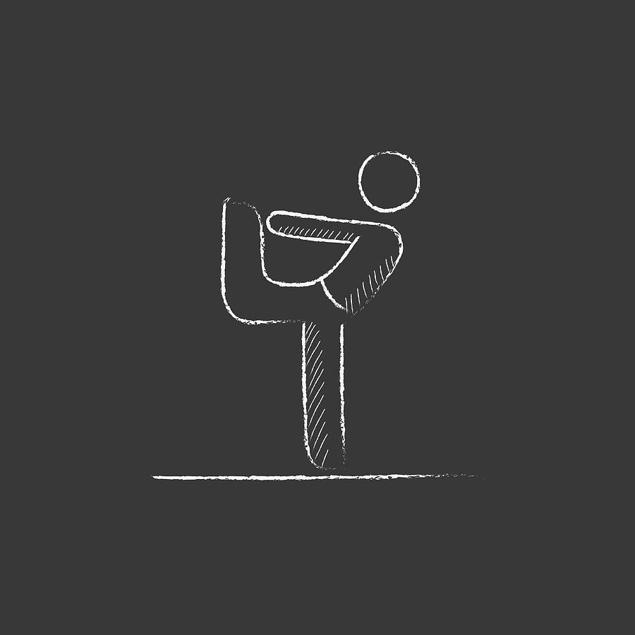 900x900 Man Practicing Yoga Drawn In Chalk Icon Drawing
