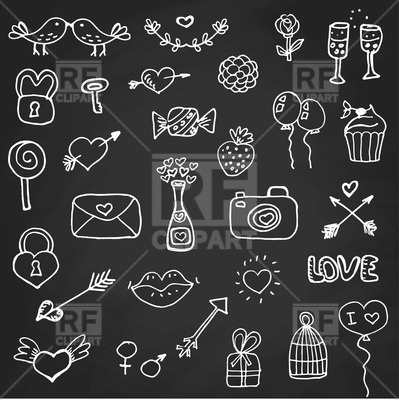 399x400 Set Of Hand Drawn Chalk Style Icons