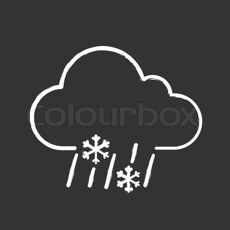 800x800 Sleet Weather Chalk Icon Wet Snow Stock Vector Colourbox