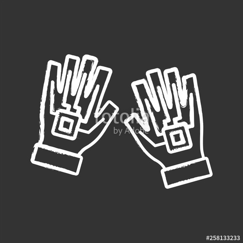 500x500 Vr Gloves Chalk Icon Stock Image And Royalty Free Vector