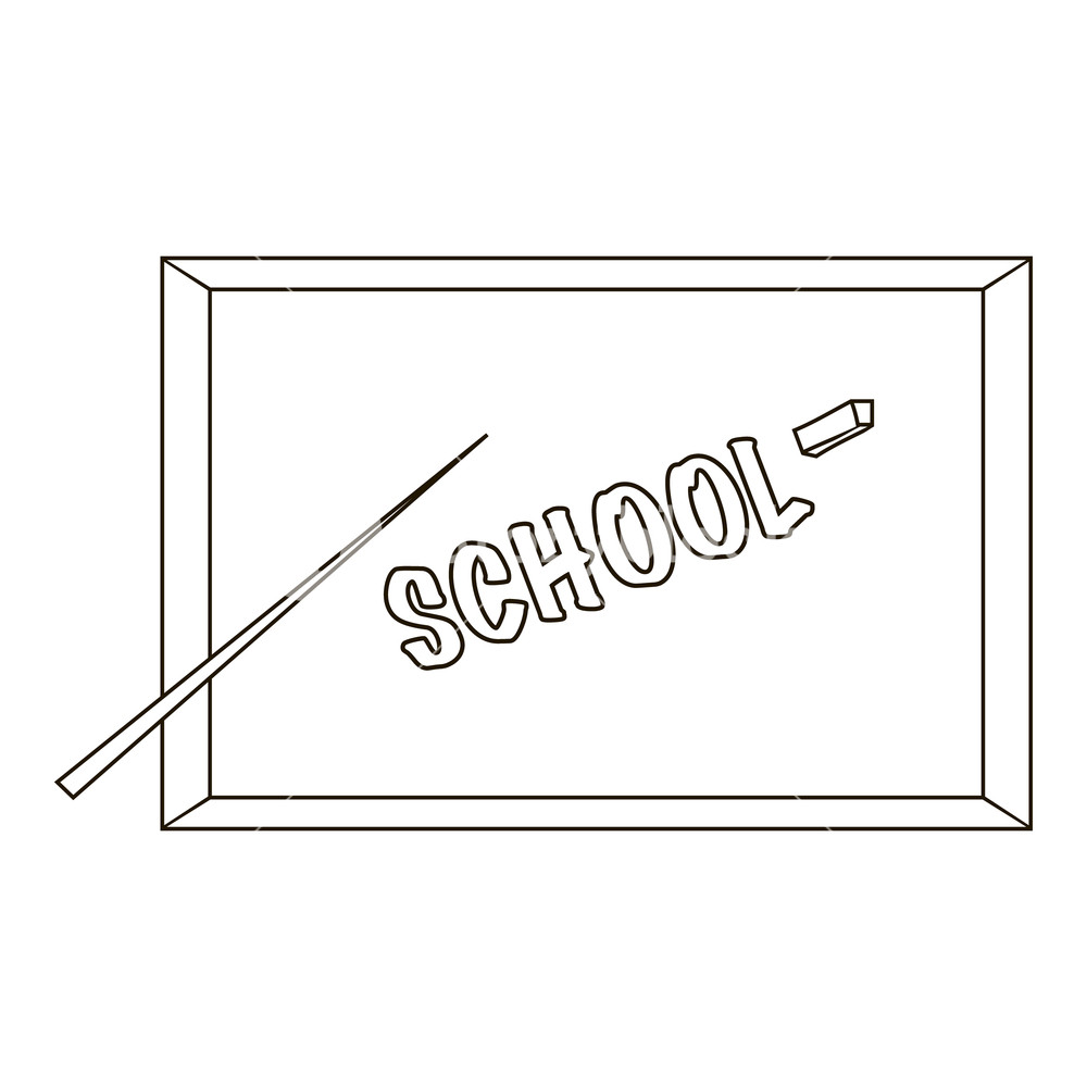 1000x1000 Board With A Pointer And Chalk Icon In Outline Style Isolated