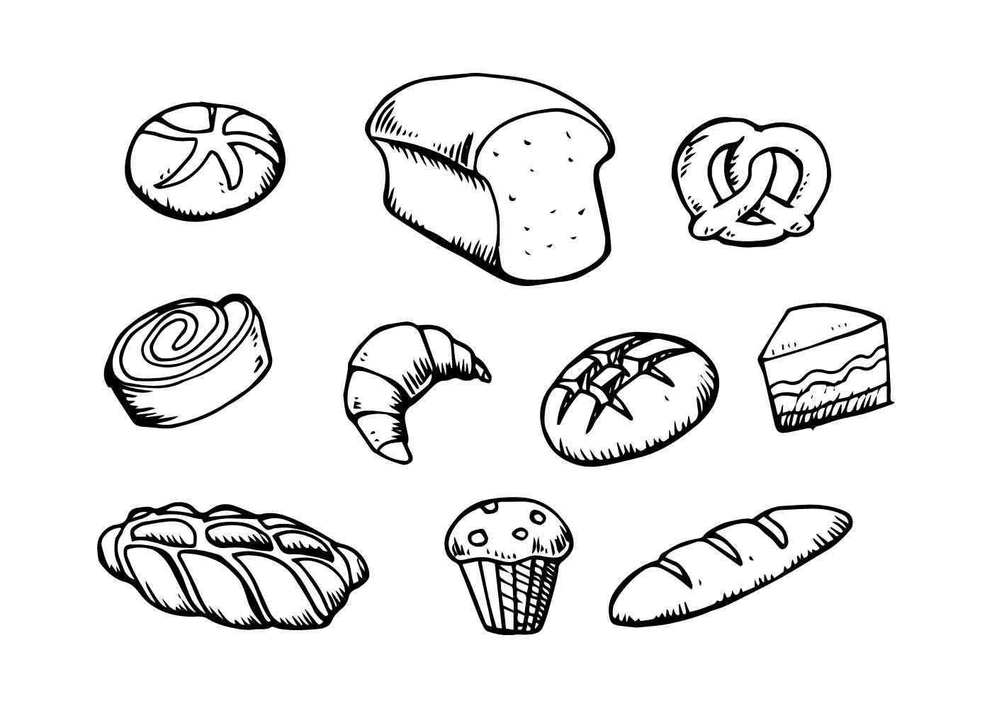 1400x1000 Free Pastry Hand Drawn Icon Vector