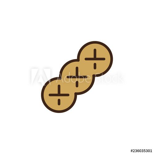 500x500 Braided Bread Filled Outline Icon, Line Vector Sign, Linear
