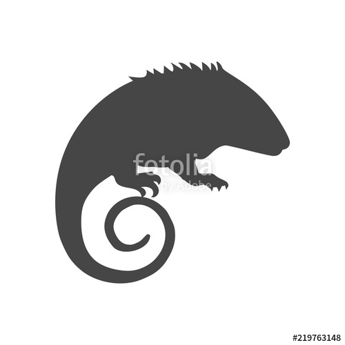 500x500 Chameleon Icon, Simple Vector Chameleon Logo Stock Photo