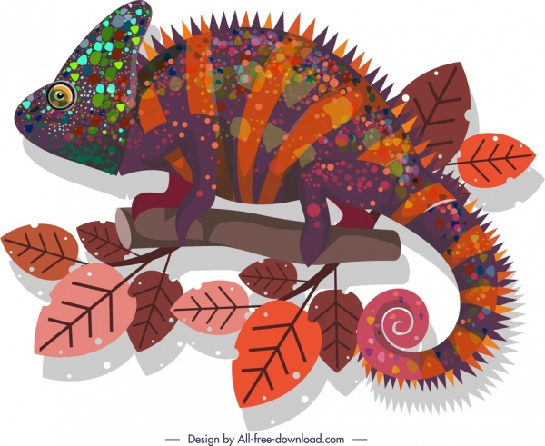 600x491 Chameleon Icon Dark Colorful Bristle Decor Free Vector In Adobe
