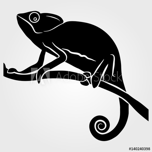 500x500 Chameleon Icon On A White Background