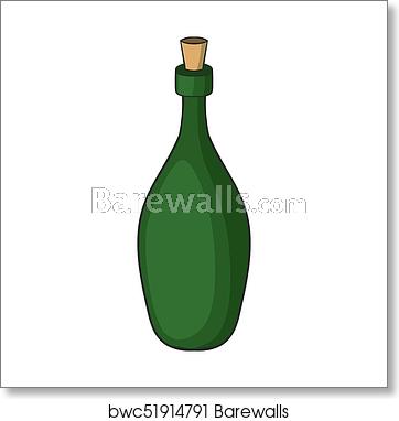 Champagne Bottle Icon, Cartoon Style, Art Print Barewalls 362x382 Champagne Bottle Icon, Cartoon Style, Art Print Barewalls