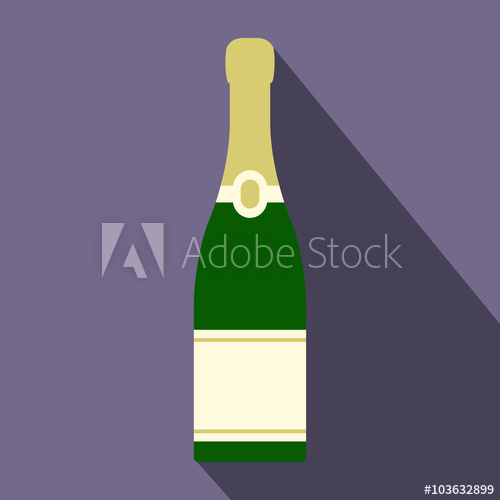 Champagne Bottle Icon, Flat Style 500x500 Champagne Bottle Icon, Flat Style