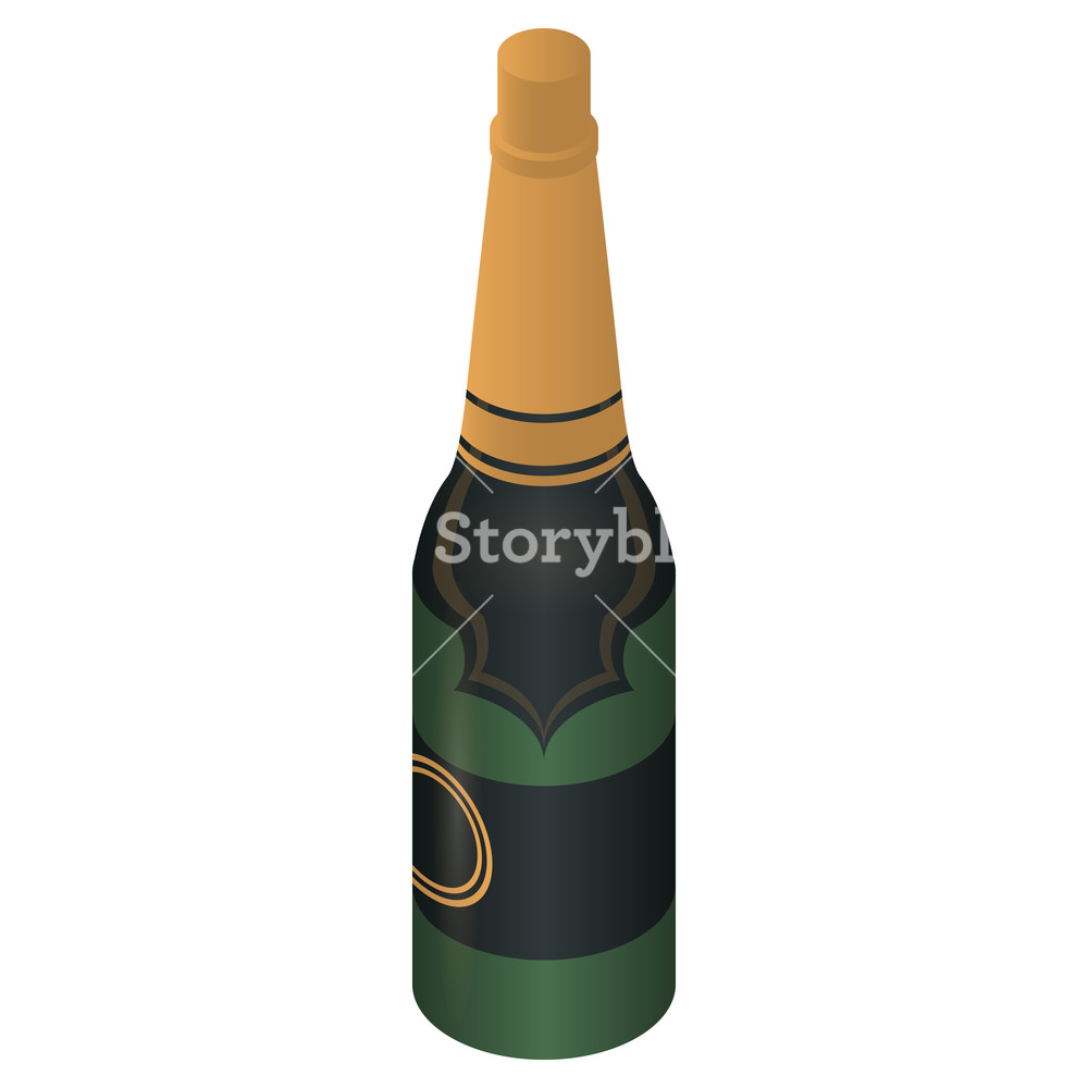 1000x1000 Festive Champagne Bottle Icon Isometric Of Festive Champagne