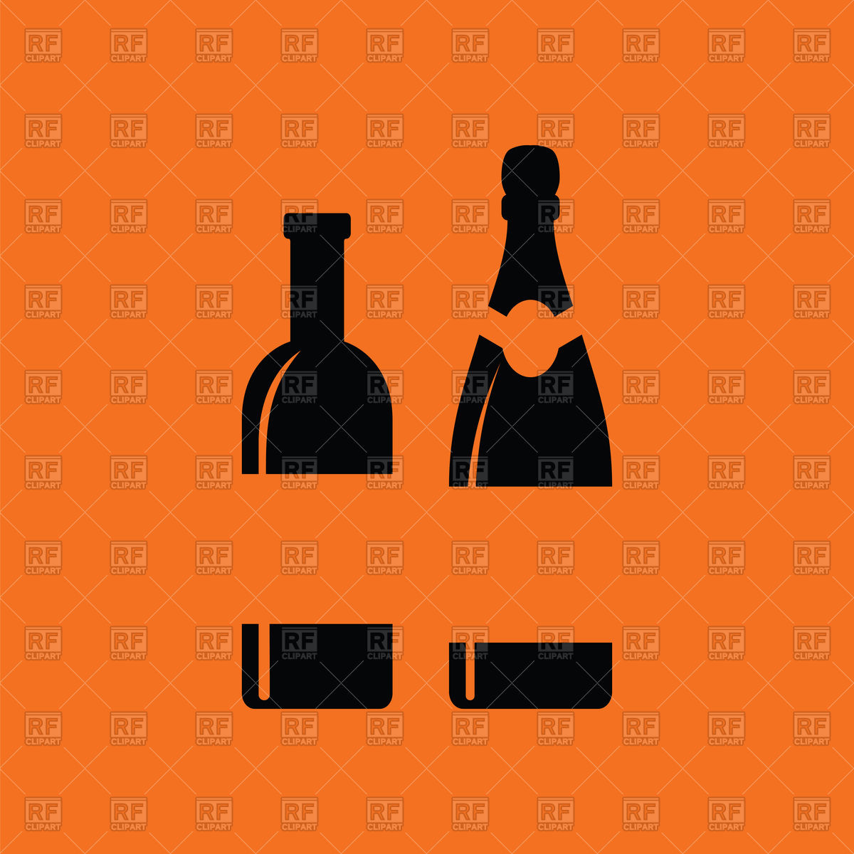 1200x1200 Wine And Champagne Bottles Icon Vector Image Of Signs, Symbols