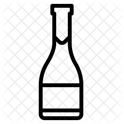 256x256 Champagne Bottle Icon Of Line Style