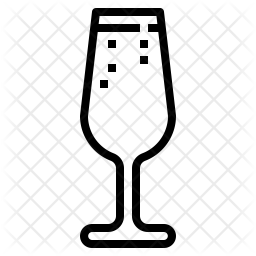256x256 Champagne Glass Icon Of Line Style