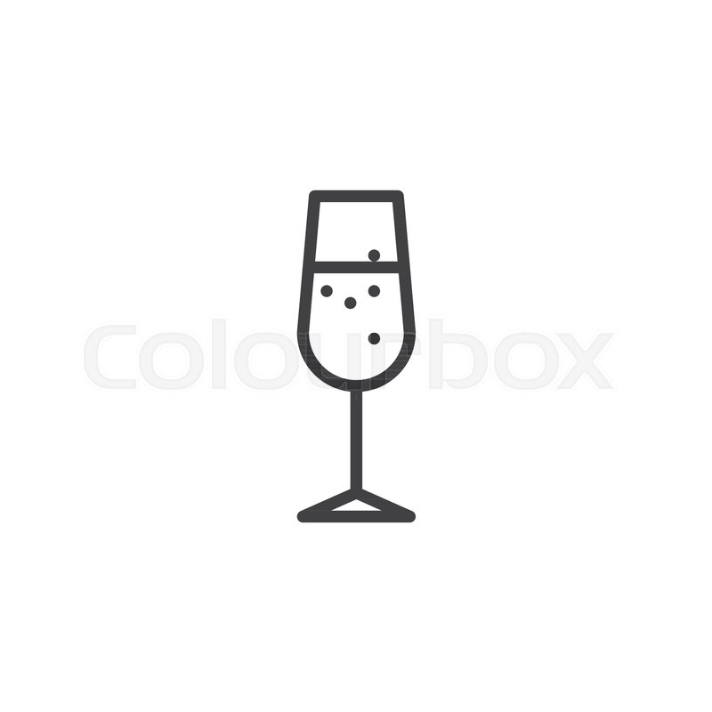 800x800 Champagne Glass Line Icon, Outline Stock Vector Colourbox