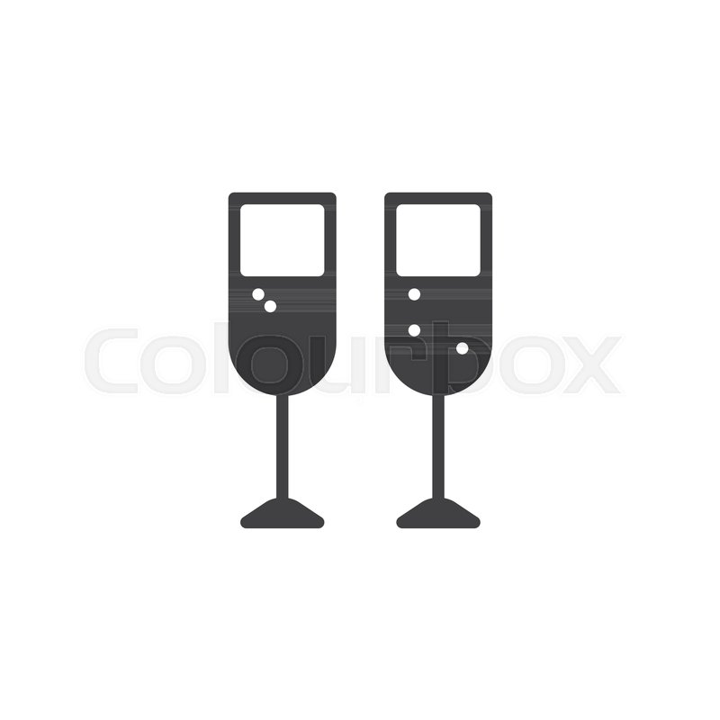 800x800 Champagne Glasses Icon Vector, Filled Stock Vector Colourbox