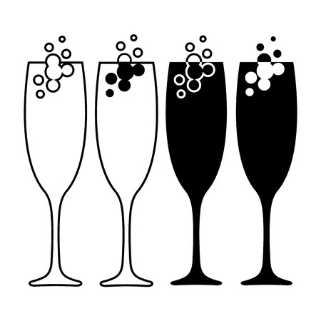 450x450 Set Of Champagne Glass Icons Champagne Or Sparkling Wine