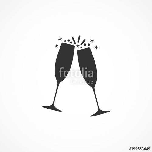500x500 Vector Image Of The Champagne Glasses Icon Stock Image