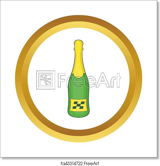 561x581 Free Art Print Of Bottle Of Champagne Icon Bottle Of Champagne