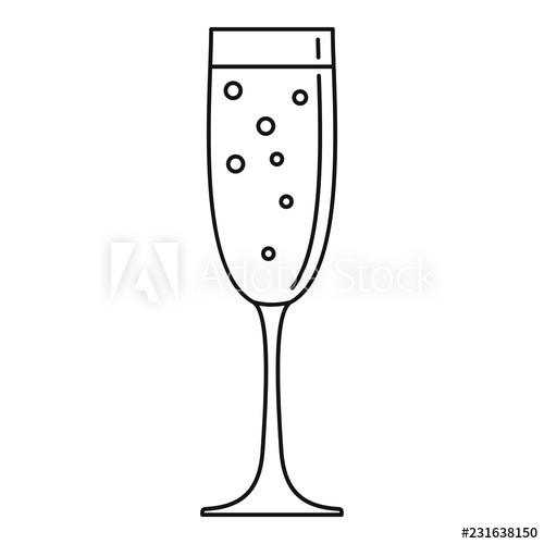 500x500 Glass Champagne Icon Outline Glass Champagne Vector Icon For Web