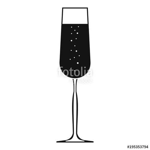 500x500 Glass Of Champagne Icon Simple Illustration Of Glass Of Champagne