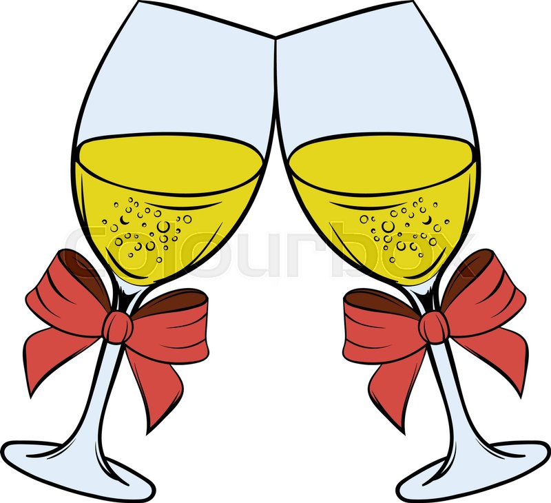 800x730 Two Glasses Of Champagne Icon In Stock Vector Colourbox