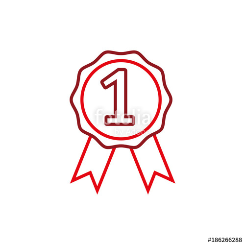 500x500 Color Line Medal Prize Success Champion Icon Stock Image