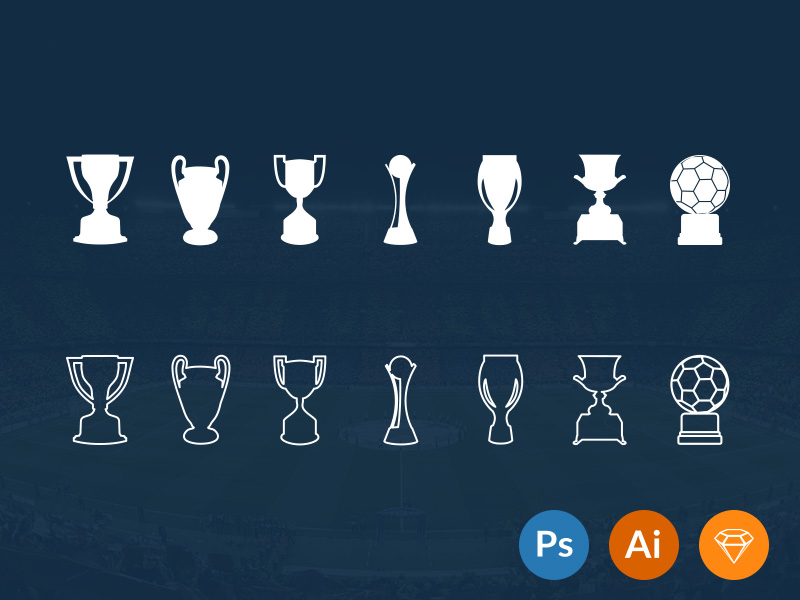 800x600 Football Trophies Sketch Freebie