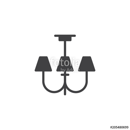 500x500 Chandelier Vector Icon Filled Flat Sign For Mobile Concept