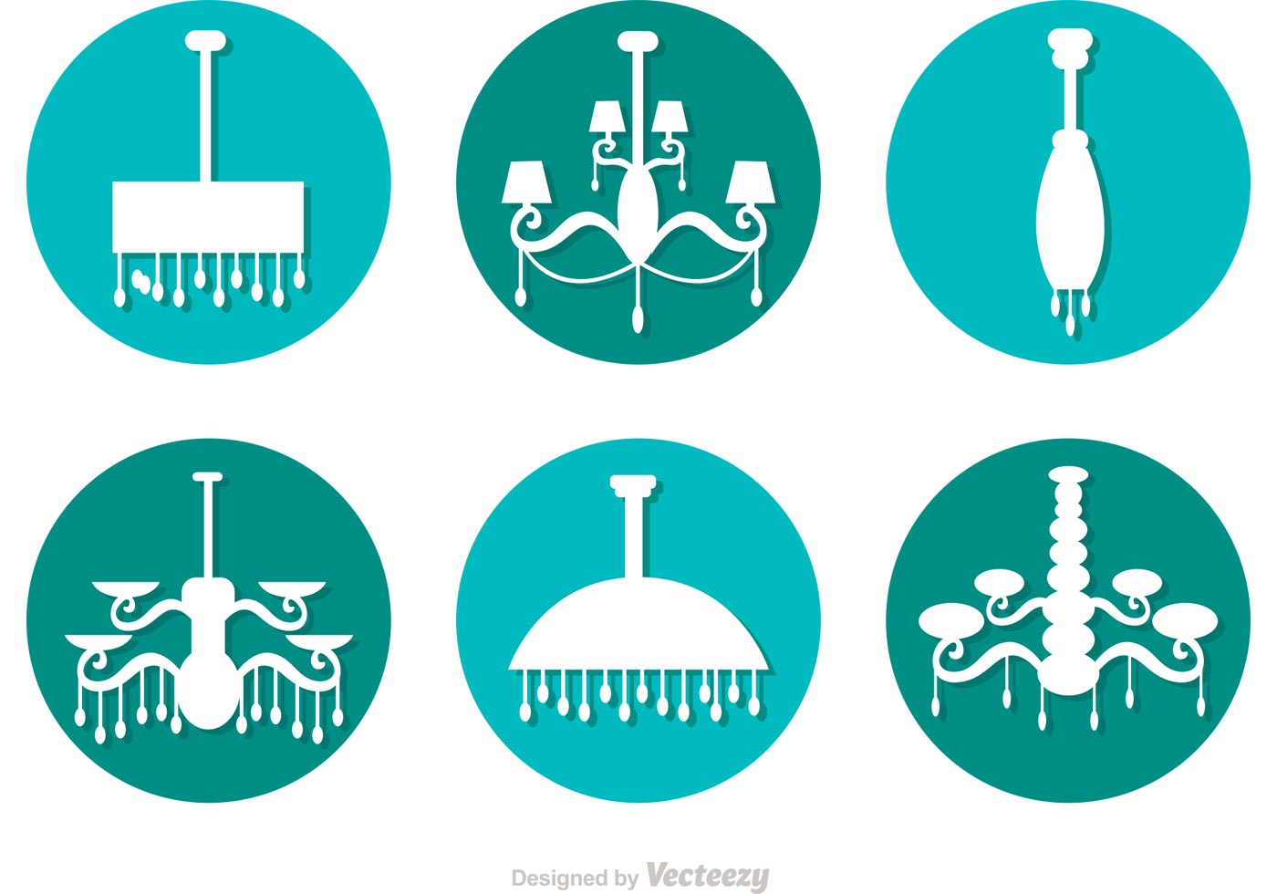 1400x980 Circular Chandelier Vector Icons