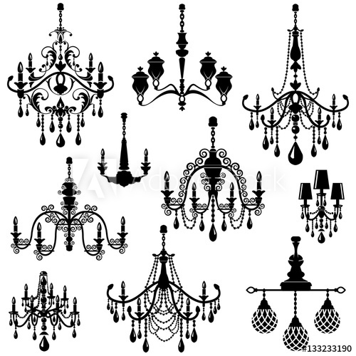 500x500 Set Of Decorative Elegant Luxury Vintage Crystal Chandelier Icon