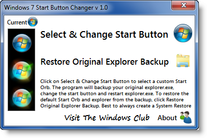 406x271 Windows Start Button Changer Change Windows Start Orb
