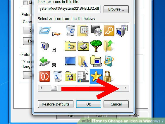 how to change any icon on windows 7