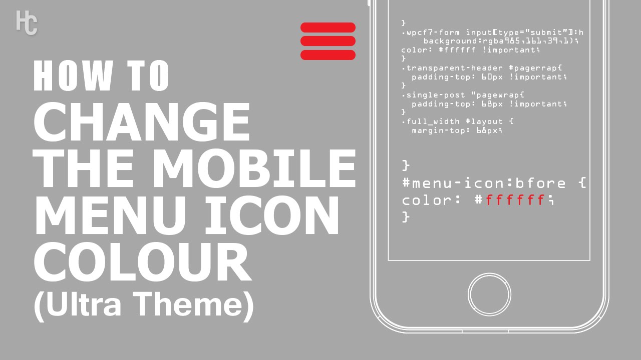1280x720 How To Change The Mobile Menu Icon Color
