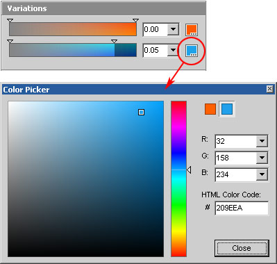 399x380 Color Wheel Pro Online Help Using Color Picker