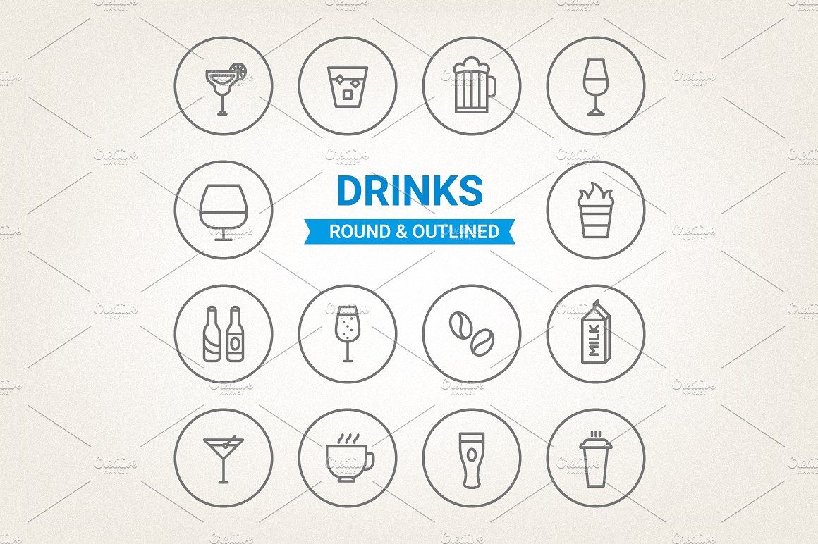 1160x772 Circle Drinks Icons