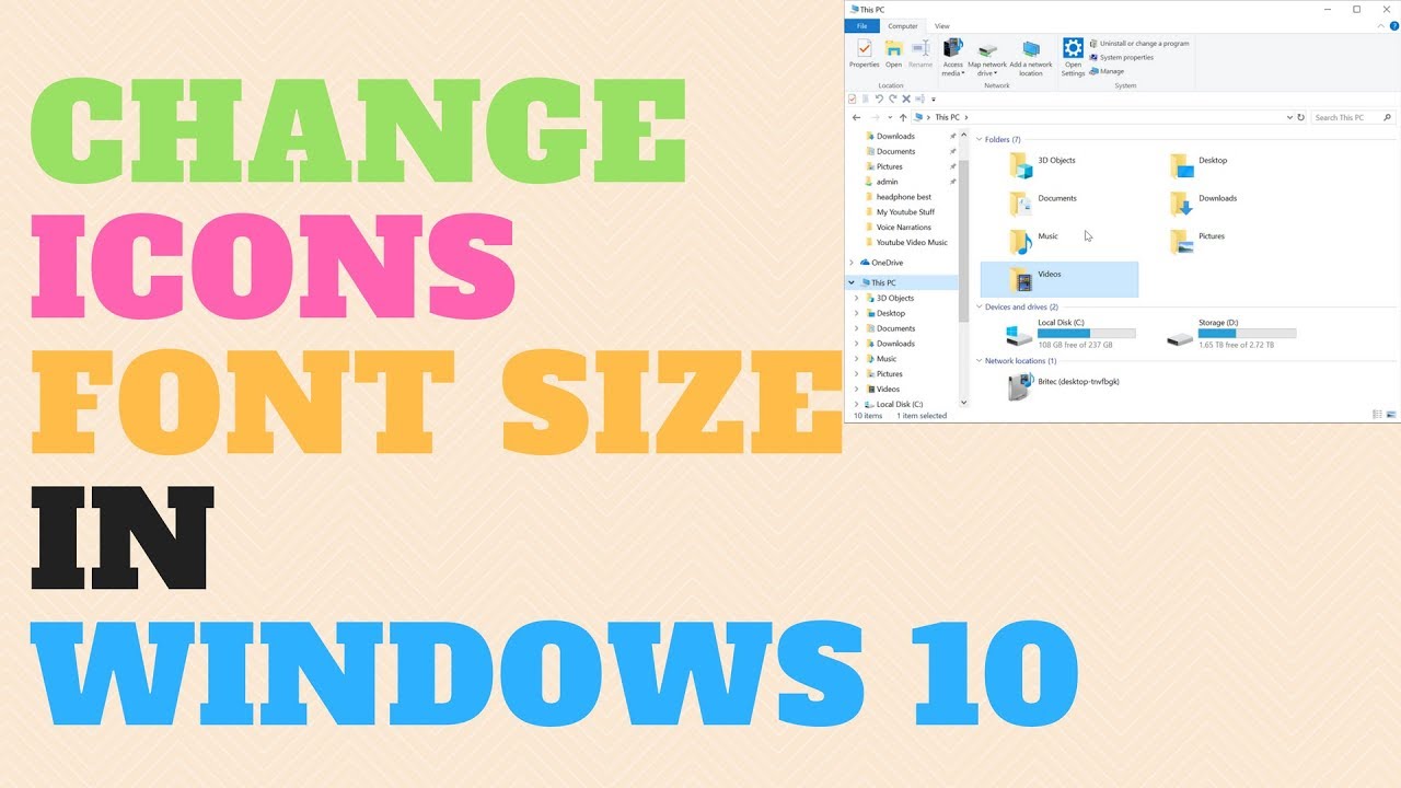1280x720 Change Icons Font Size In Windows