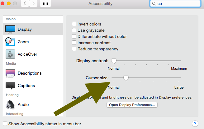 how to change the mouse icon on mac