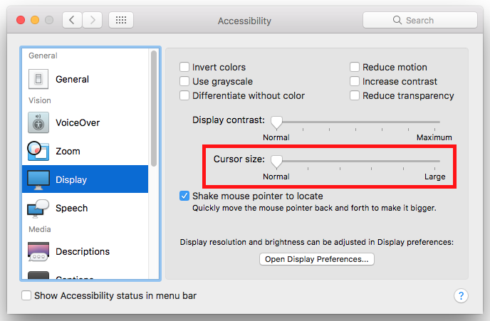 how to change your cursor icon on mac