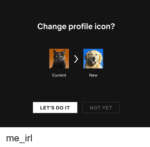 500x491 Change Profile Icon Current New Let's Do It Not Yet Change Meme