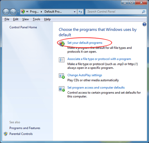 498x480 Set Default Programs In Windows