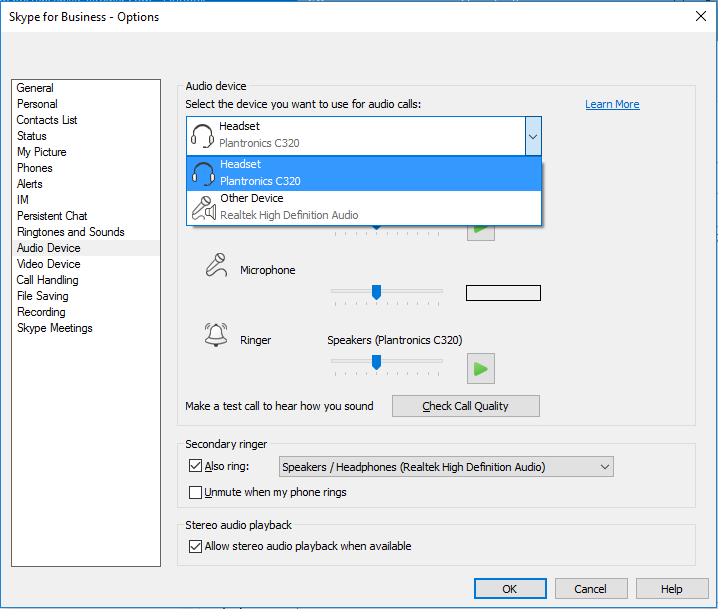 718x609 Change Default Device In Skype For Business