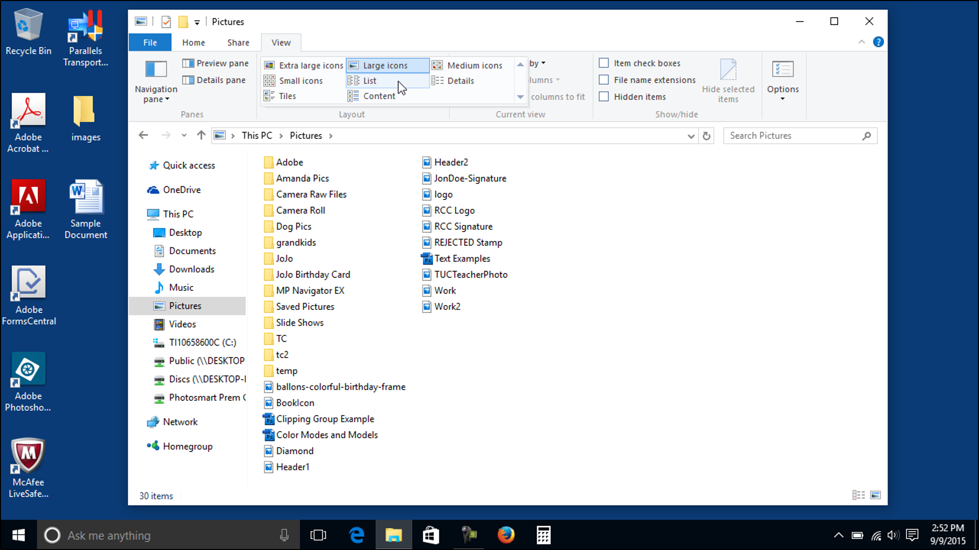 2001x1125 Change The View Of A Folder In Windows