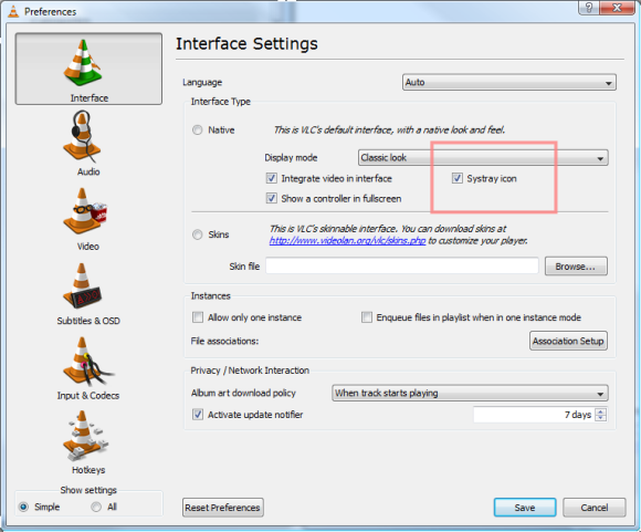 580x481 Minimize Vlc To The System Tray