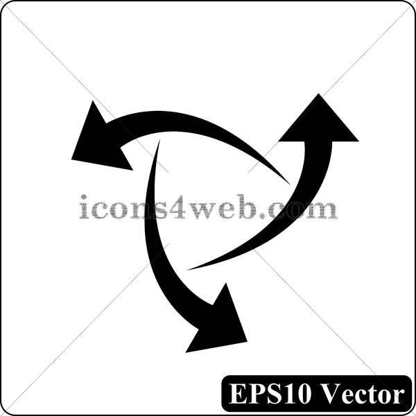 600x600 Change Arrows Out Black Icon Vector