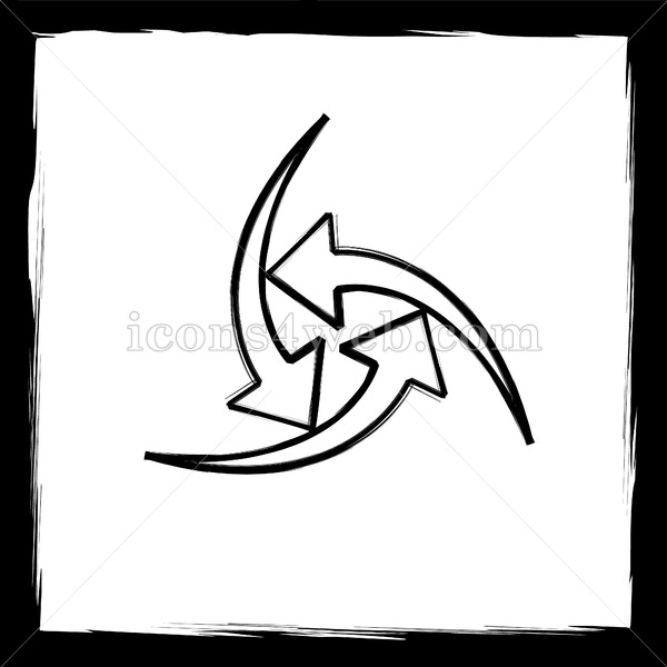 600x600 Change Arrows Sketch Icon