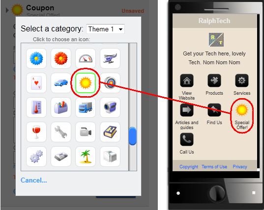 537x428 Changing The Name Or Look Of Icons On My Gomobi Website