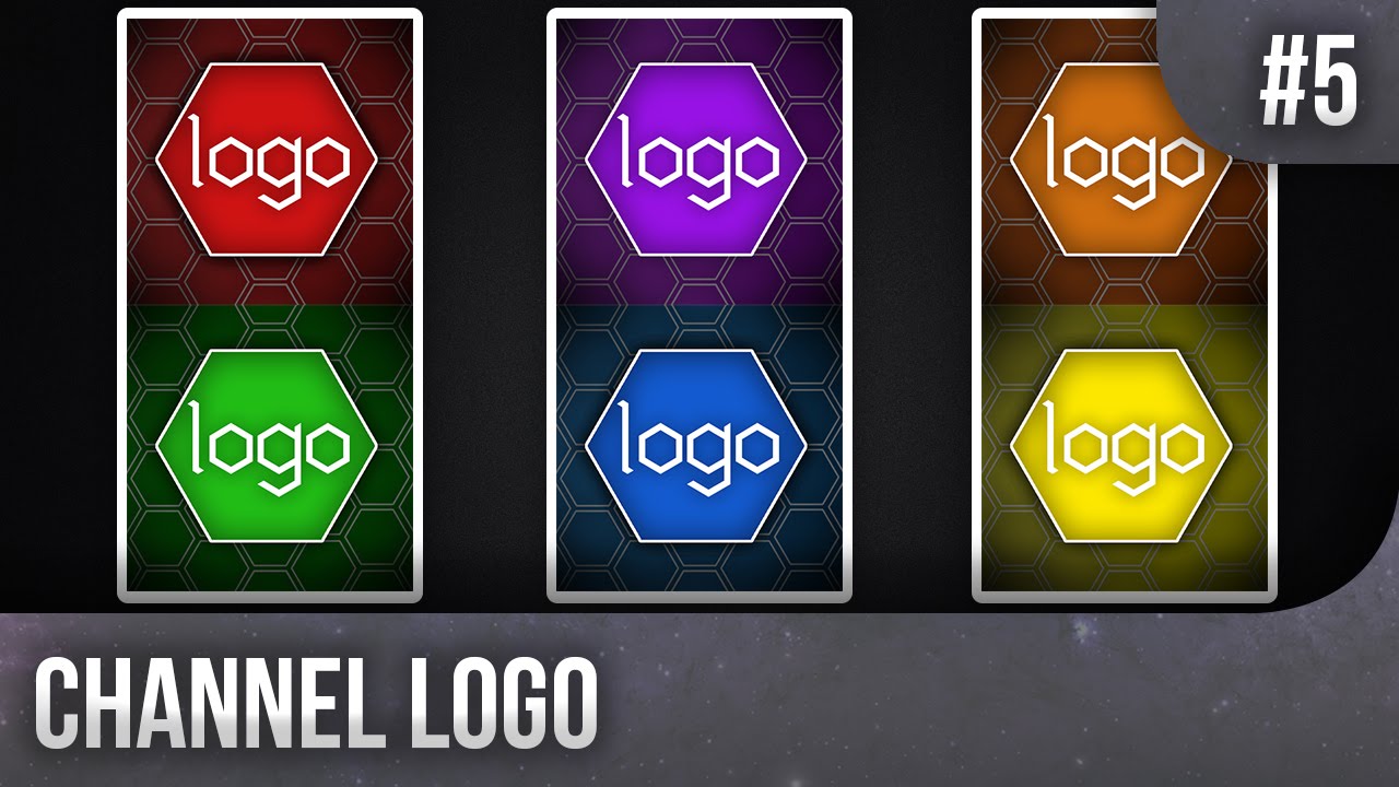 1280x720 Colours Hexagon Channel Icon Template
