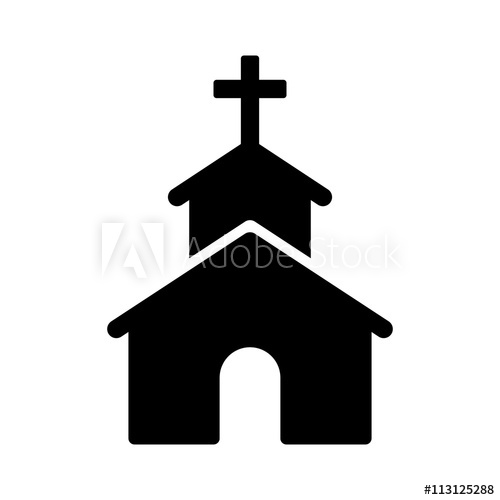 500x500 Christian Church Chapel With Cross Flat Icon For Apps