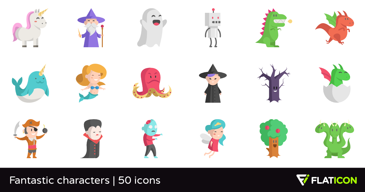 1200x630 Fantastic Characters Free Icons