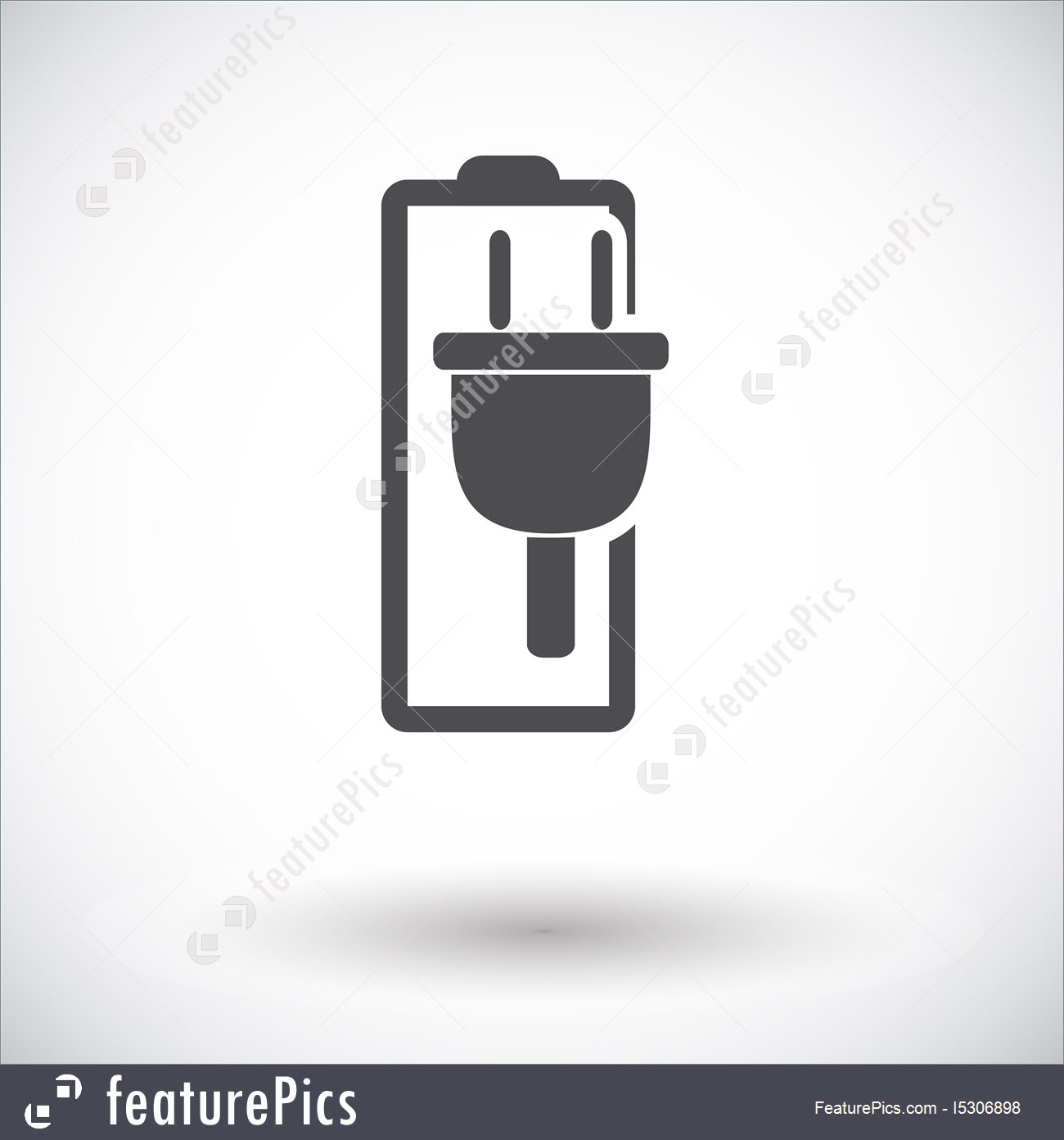 1300x1392 Charging The Battery, Single Icon Illustration